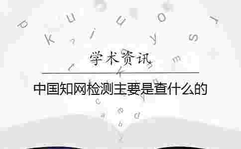 中國學術檢測主要是查什么的
