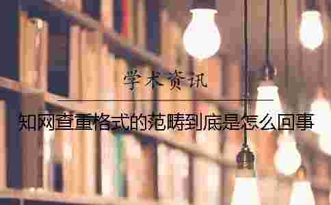 學術查重格式的范疇到底是怎么回事？