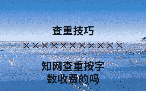 學(xué)術(shù)查重按字?jǐn)?shù)收費(fèi)的嗎