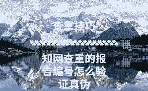 學術查重的報告編號怎么驗證真偽