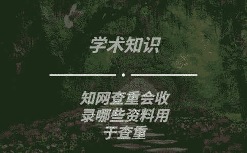 學術查重會收錄哪些資料用于查重