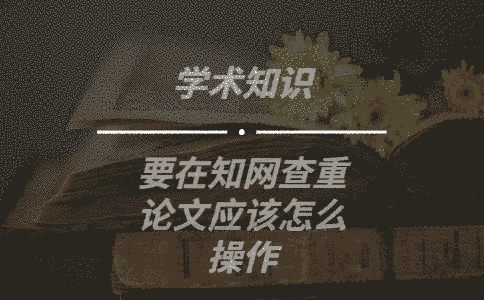要在學術查重論文應該怎么操作