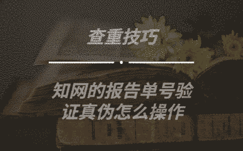 學術的報告單號驗證真偽怎么操作