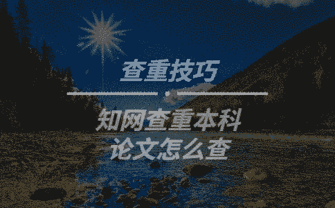 學術查重本科論文怎么查