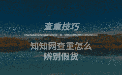 學(xué)術(shù)查重怎么辨別假貨