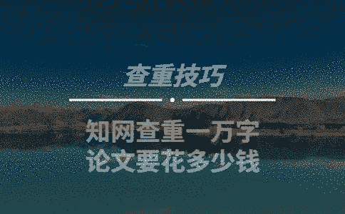 學術查重一萬字論文要花多少錢