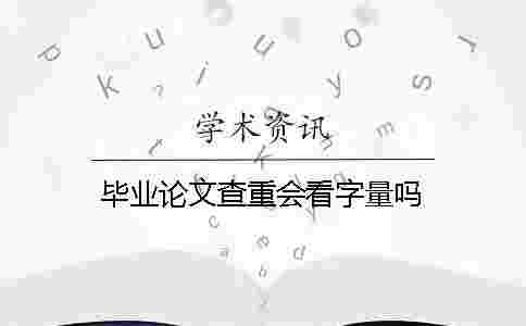 畢業論文查重會看字量嗎？