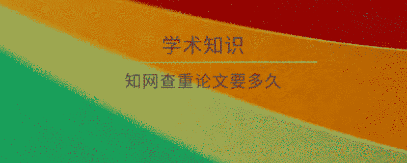 學術查重論文要多久