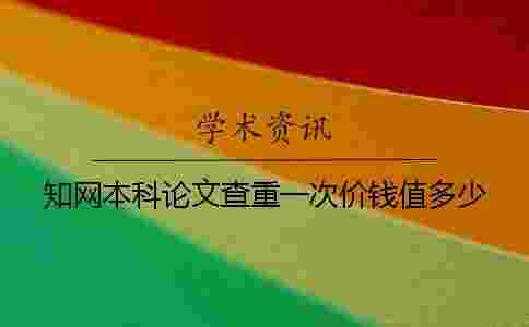 學術本科論文查重一次價錢值多少