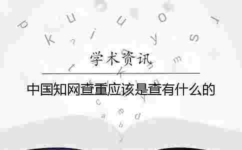 中國學術查重應該是查有什么的 中國學術查重應該是查有什么的